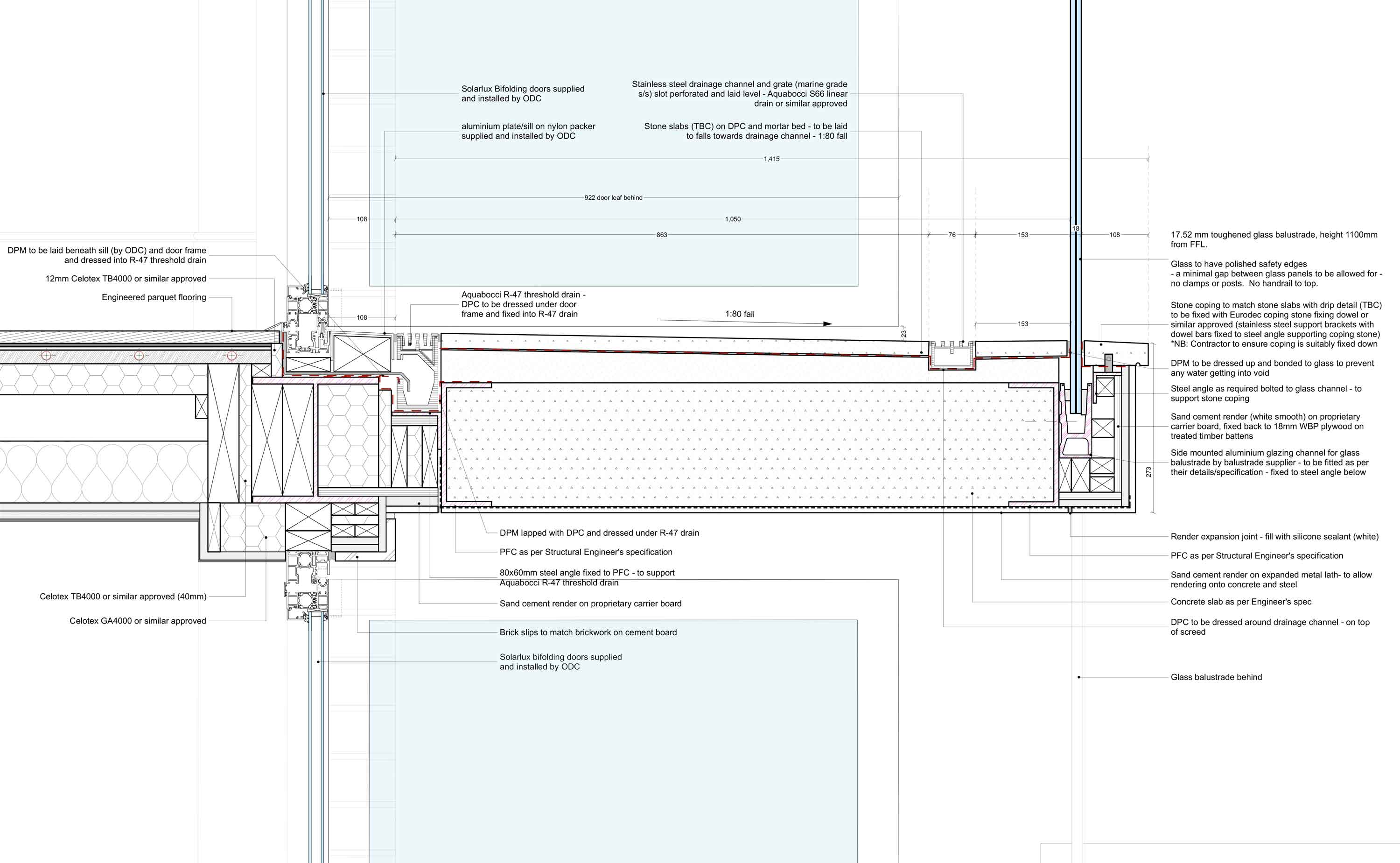 Balcony bifold threshold