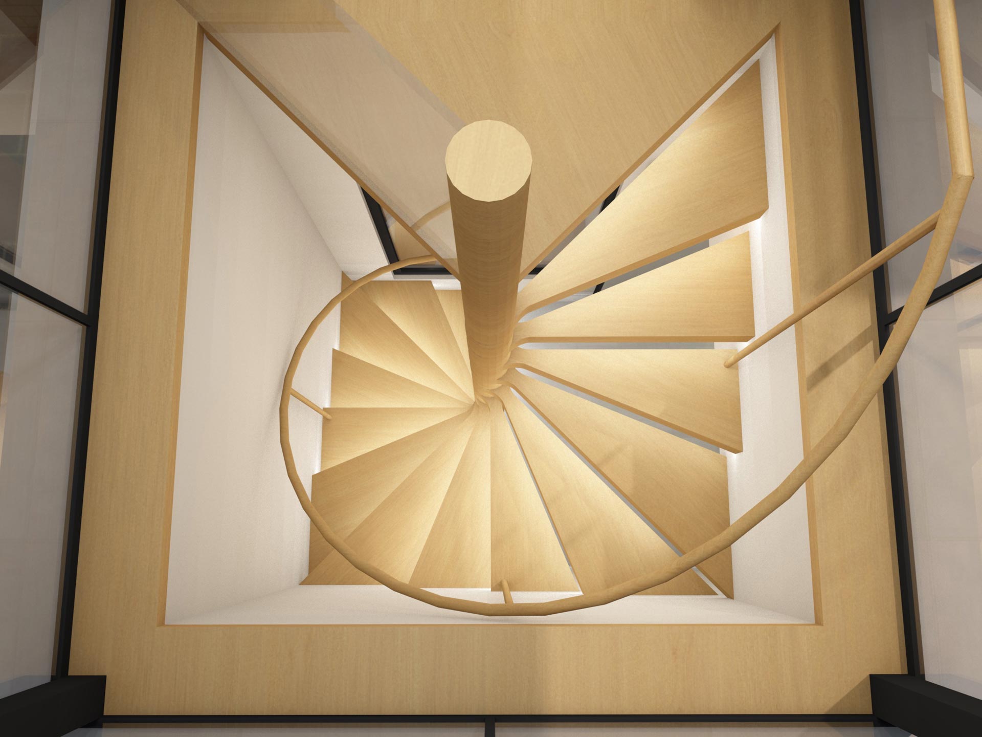 Wooden Spiral Staircase